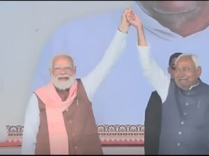 PM Modi’s iconic gamchha wave lights up Gandhi Maidan as NDA storms to historic 202-Seat triumph in Bihar