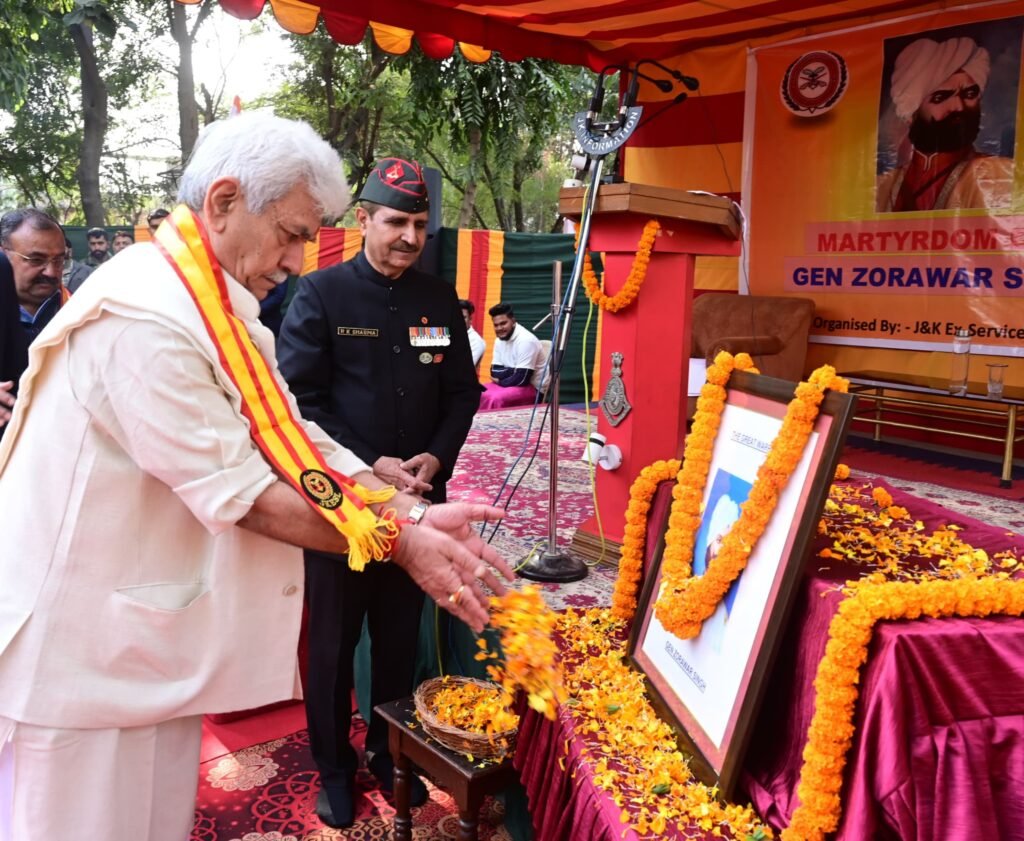 LG Manoj Sinha salutes Gen Zorawar Singh’s enduring legacy