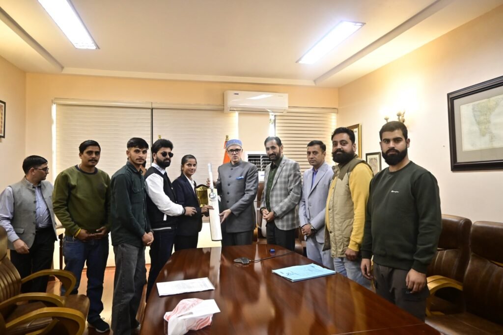 CM Omar Abdullah felicitates Anekha Devi for World Cup Win