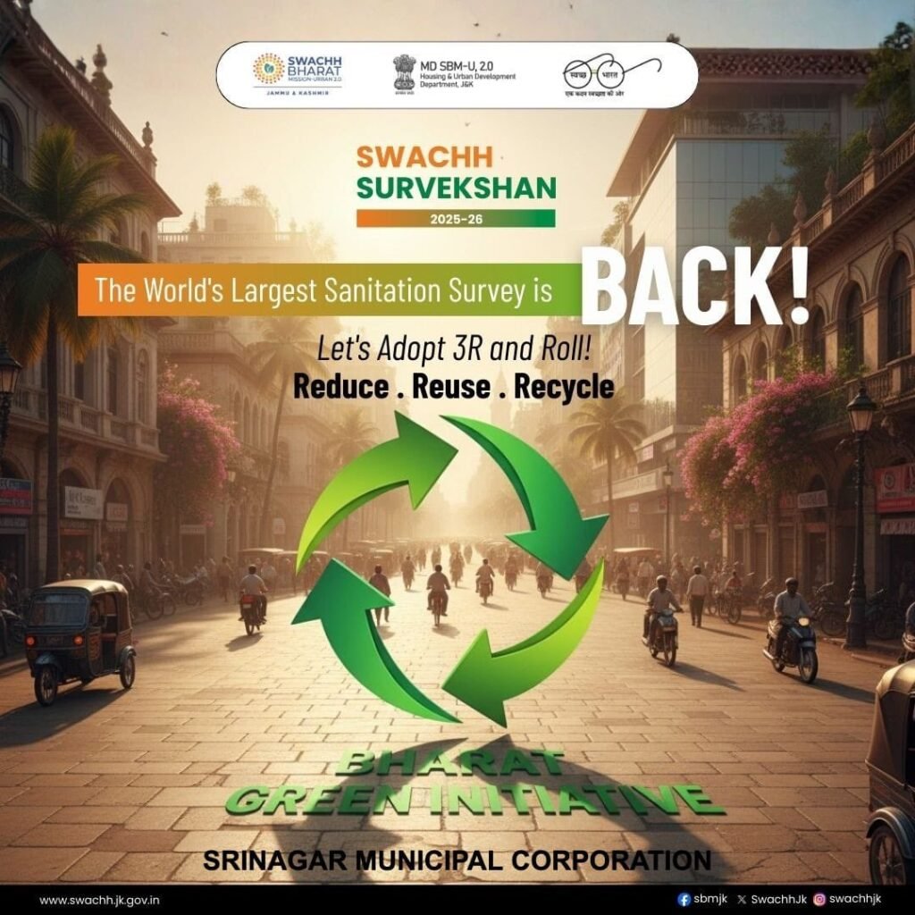 Srinagar steps up cleanliness drive for Swachh Survekshan 2025–26
