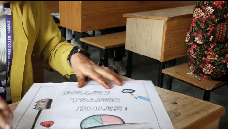 Kathua students champion road safety through art at GDC Kathua