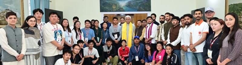 LG Manoj Sinha interacts with Ladakh youth in Jammu