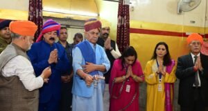 J&K LG Manoj Sinha at Raghunath Aarti in Jammu