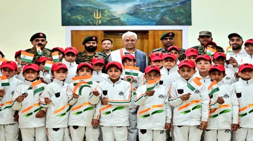 J&K LG Manoj Sinha meets Army Goodwill School Poonch students on integration tour
