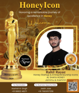 Progressive honey farmer Rahil Rayaz from J&K joins honey 2026 initiative