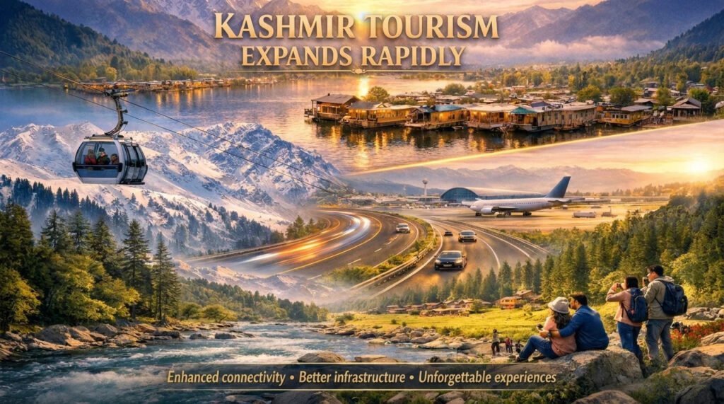 Kashmir tourism expands rapidly with improved connectivity and facilities