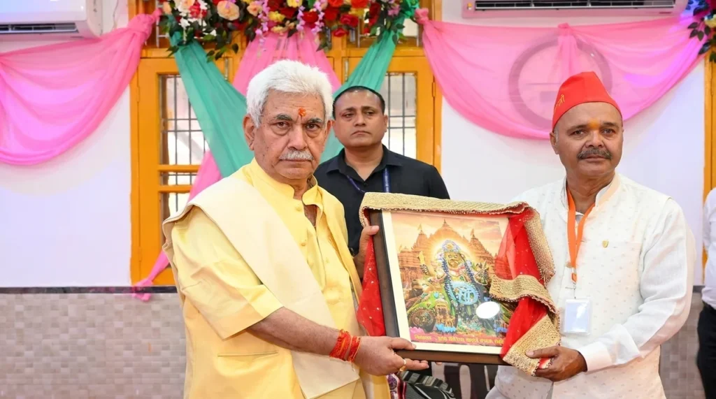 J&K LG Manoj Sinha attends Chandi Mata Mandir Foundation Day in Nagrota