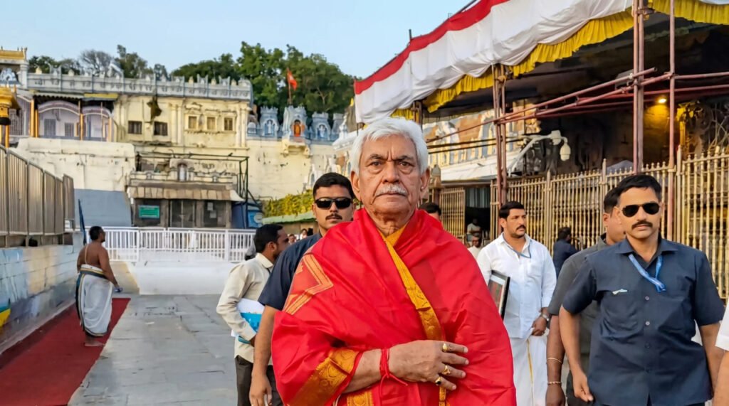 J&K LG Manoj Sinha offers prayers at Tirumala