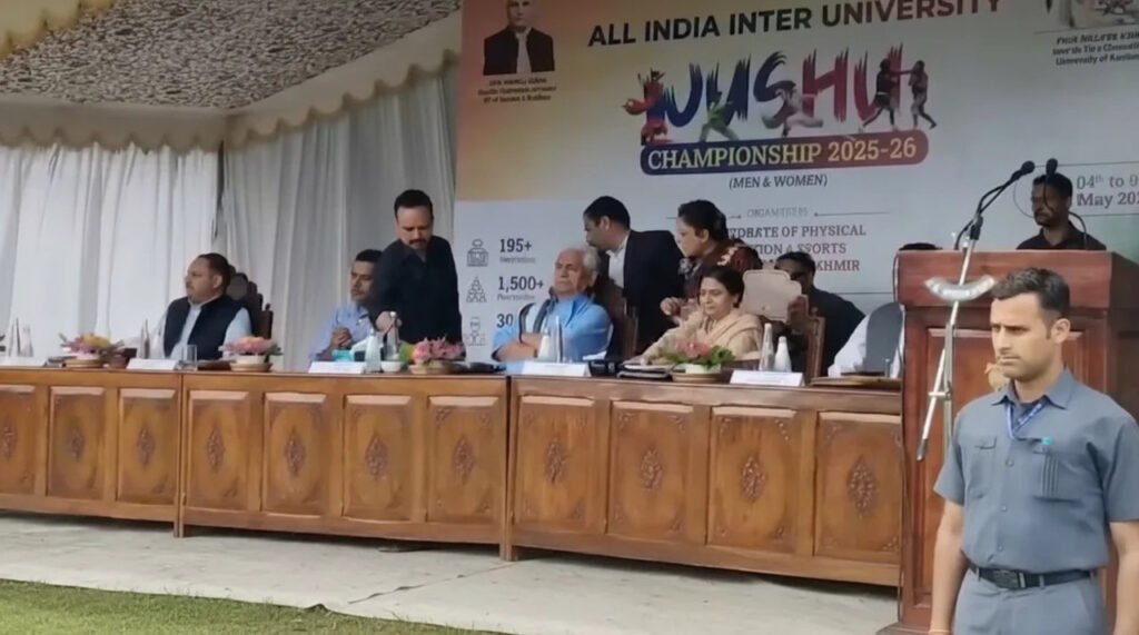 LG Manoj Sinha names athletes as faces of Nasha Mukt Bharat at Wushu Championship