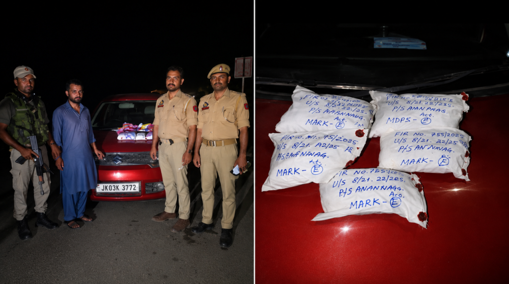 Anantnag police bust inter-district drug smuggling network, seize heroin worth ₹20 Crore