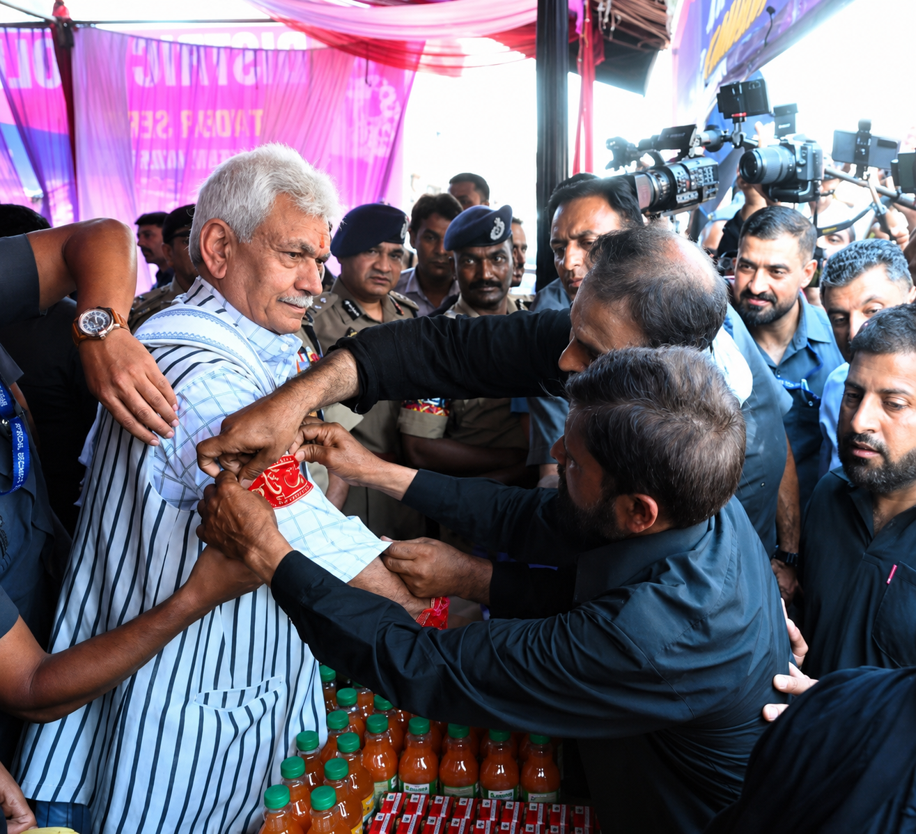 LG Manoj Sinha joined 10th Muharram procession in Zadibal as Kashmir marked peaceful observance