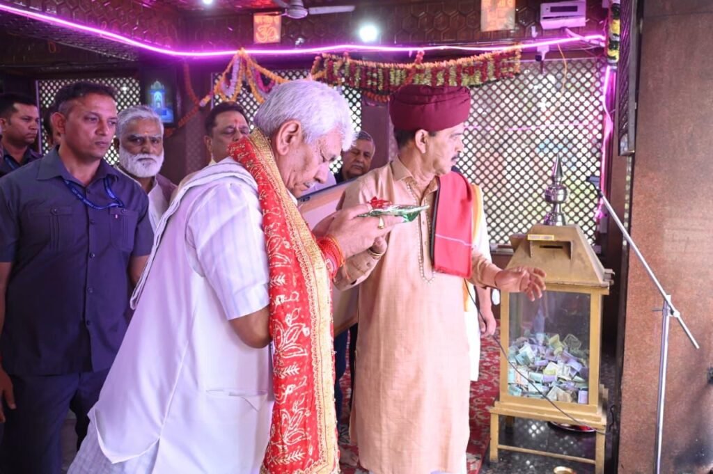 J&K LG Manoj Sinha inaugurates Yatri Bhawan at Mata Kheer Bhawani Temple in Ganderbal