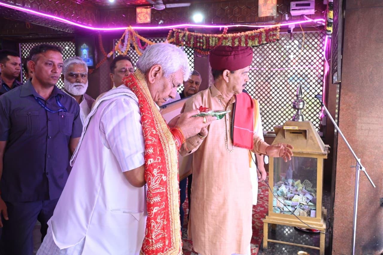 J&K LG Manoj Sinha inaugurates Yatri Bhawan at Mata Kheer Bhawani Temple in Ganderbal