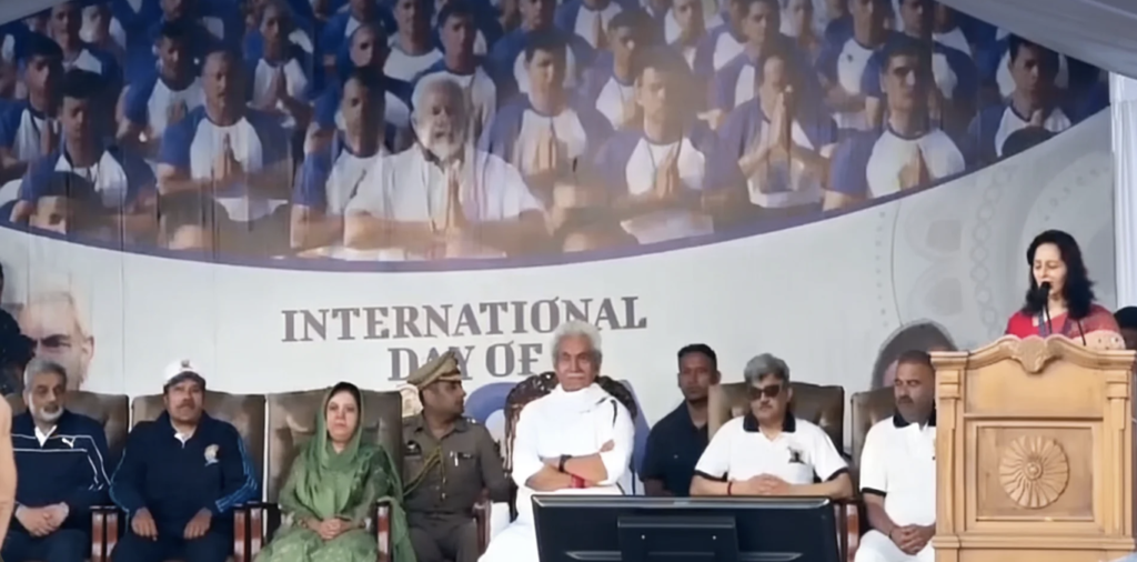 LG Manoj Sinha joins diverse participants at SKICC for Grand 12th International Yoga Day celebration