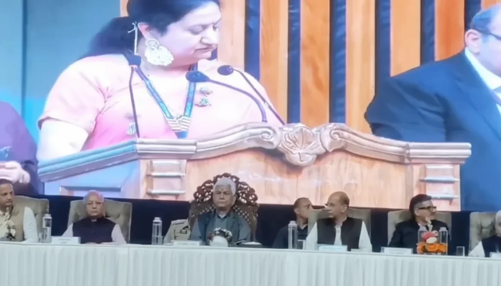 LG Manoj Sinha attends Global Kashmiri Pandit Conclave ‘From Exile to Excellence’ at SKICC Srinagar