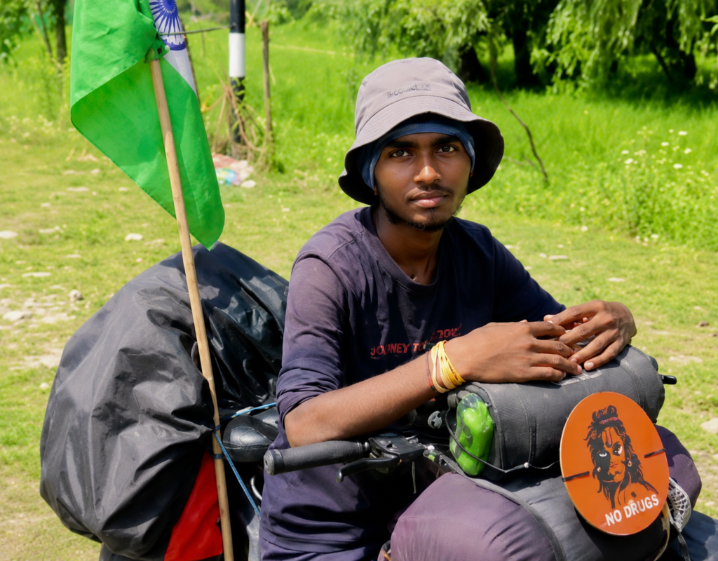 Chhattisgarh cyclist reaches Anantnag on ‘Nasha Mukht Bharat’ mission, receives warm Support