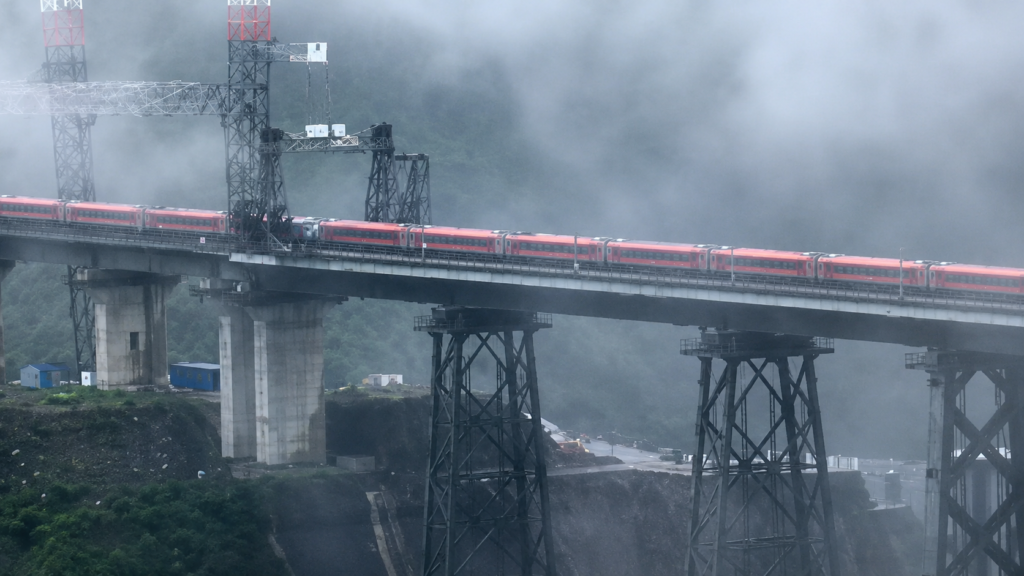 World’s highest Chenab rail bridge wrapped in monsoon mist as Vande Bharat creates stunning spectacle in J&K