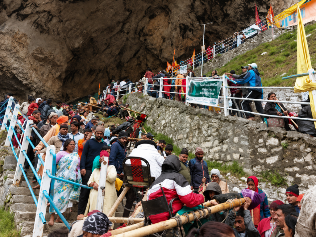 20th batch of Shri Amarnath Ji Yatra pilgrims departs from Jammu for Holy Cave shrine amid tight security