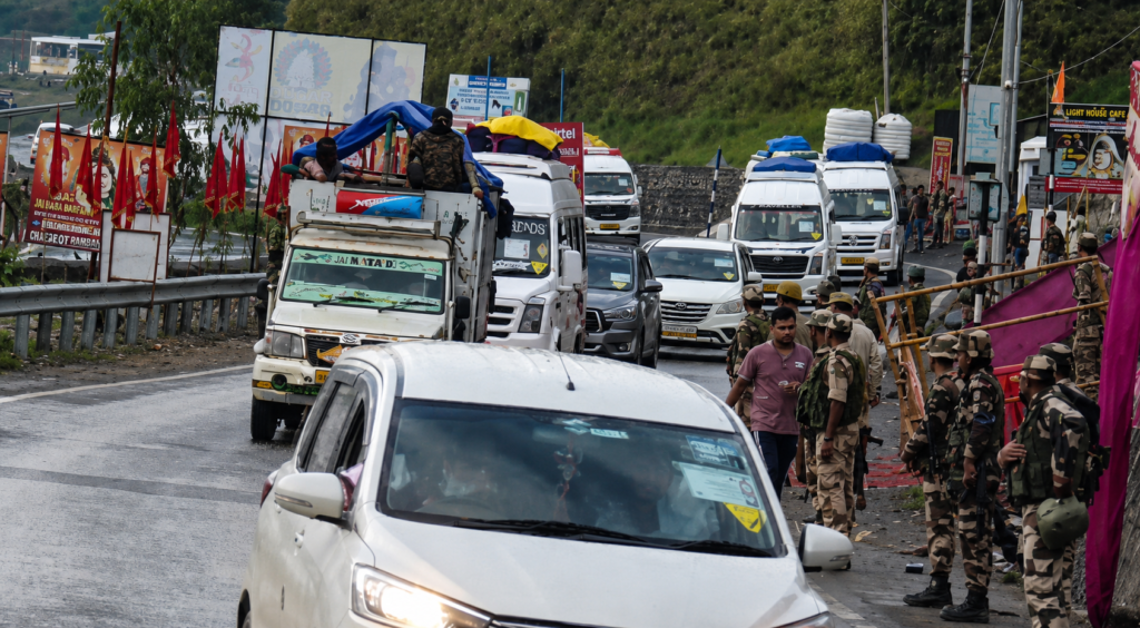 19th batch of Amarnath Yatra pilgrims passes through Ramban under tight security