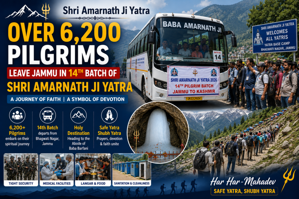 Over 6,200 devotees embark on Shri Amarnath Ji Yatra from Jammu in 14th Batch