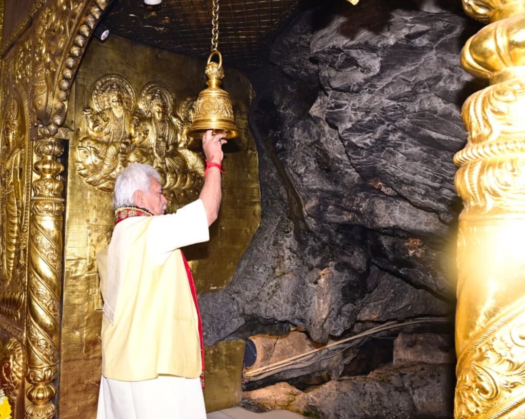 LG  Manoj Sinha offers prayers at Shri Mata Vaishno Devi Shrine, seeks peace and prosperity for all