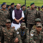 Defence Minister Rajnath Singh interacts with soldiers at Zojila Pass En route to Dras for Kargil Vijay Diwas