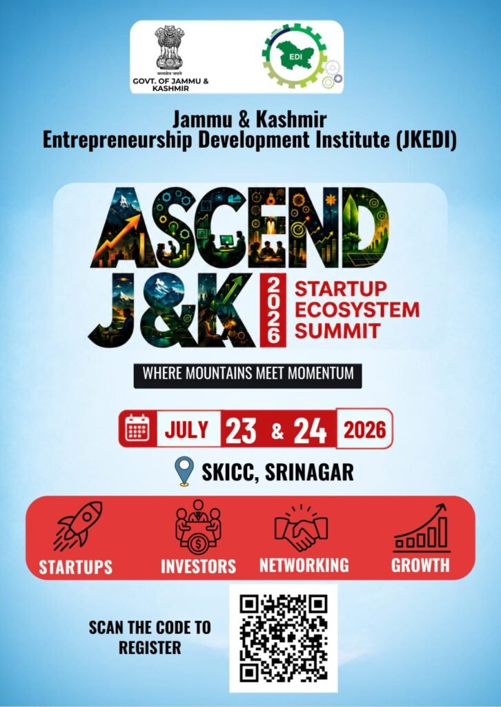 JKEDI invites entrepreneurs to J&K’s biggest-ever startup summit ‘ASCEND J&K 2026’