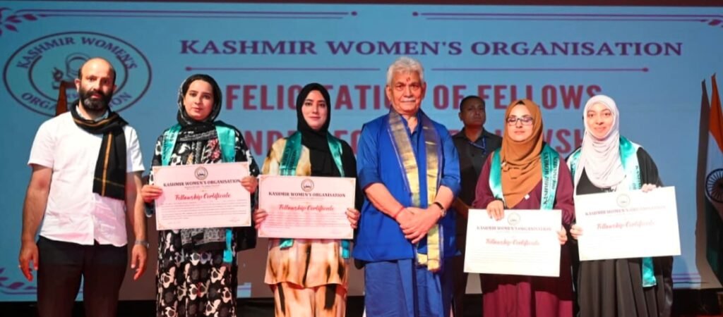 LG Manoj Sinha felicitates Gender Equity Fellowship Programme 2025–26 Batch 1 at Lok Bhavan