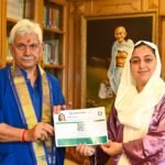 LG Manoj Sinha meets young BJP leader Sehar Khan, athlete Junaid Shafi