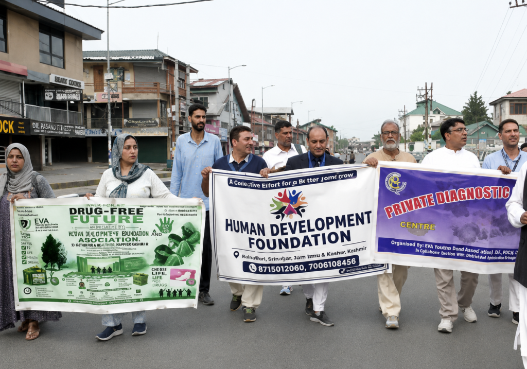 Walk for a drug-free Kashmir held in Srinagar to raise awareness among youth