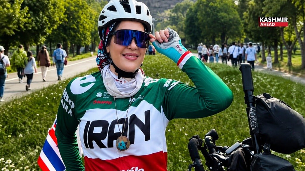 Iranian woman cycling to Kashmir from Iran on remarkable journey