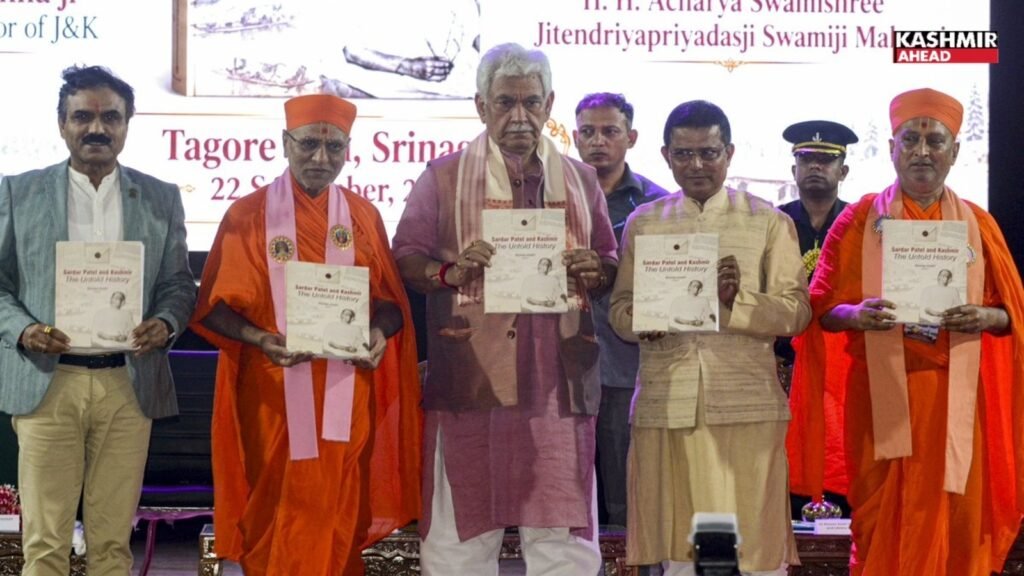 LG Manoj Sinha launches book on Sardar Patel’s role in Jammu Kashmir’s history