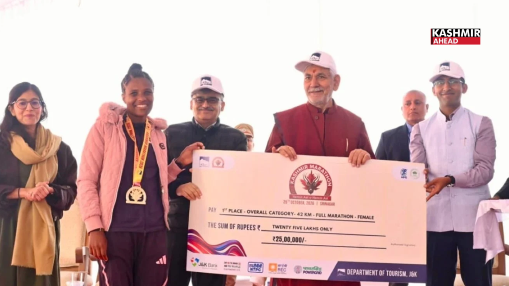 LG Manoj Sinha calls for professional training and mentorship for Kashmir Marathon winners