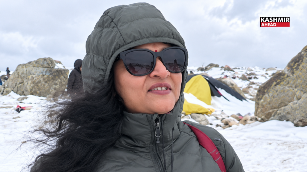 Fresh snowfall blankets Apharwat Peak in Gulmarg as tourists enjoy the snow