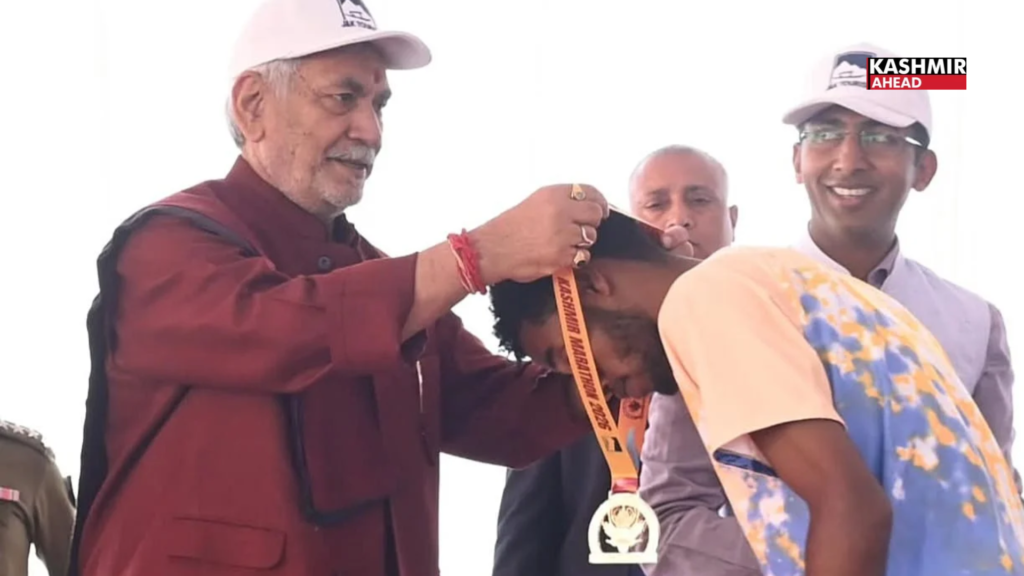 LG Manoj Sinha calls for nurturing local talent, promoting healthy living at Kashmir Marathon 2026